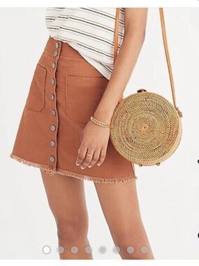 Madewell Snap-Button High Waist Mini Skirt Sz 12